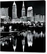Charcoal Night View Of Cleveland Canvas Print
