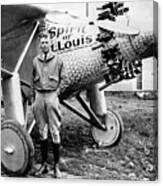 Charles Lindbergh Alongside The Spirit Canvas Print