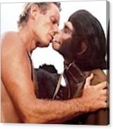 Charlton Heston And Kim Hunter In Planet Of The Apes -1968-. Canvas Print