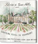 Chateau Chambort On Wood Color Canvas Print