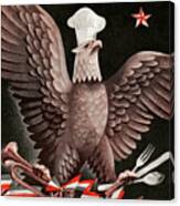 Chef Bald Eagle Emblem Canvas Print