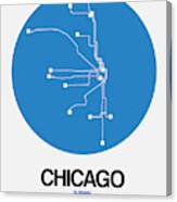 Chicago Blue Subway Map Canvas Print