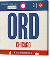 Chicago OHare ORD Airport Travel Baggage Claim Tag Canvas Print