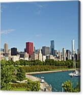 Chicago Skyline On A Sunny Day Canvas Print