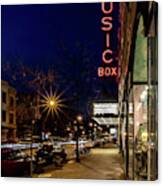 Chicago's Music Box Theatre At Dusk Canvas Print