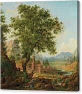 Chinese Landscape With Staffage Canvas Print