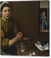 Christ In The House Of Martha And Mary Velazquez By Diego Velasquez Canvas Print