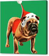 Christmas Bulldog Canvas Print