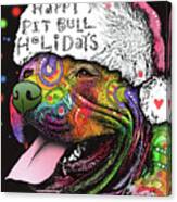 Christmas Pitbull Canvas Print