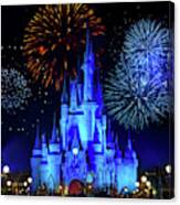 Cinderella Castle Fireworks Canvas Print