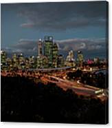 City Skyline At Dusk, Perth Australia Canvas Print