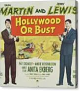 Classic Movie Poster - Hollywood Or Bust Canvas Print