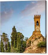 Clock Tower Of Medieval Village Canvas Print