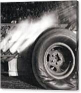 Close Up 1960s Dragster Flames From Exhaust Canvas Print