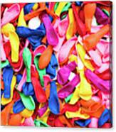 Close-up Of Many Colorful Children's Balloons, Background For Mo Canvas Print