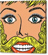Closeup Of A Blond With Mustache And Beard Canvas Print