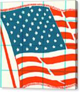 Closeup Of American Flag Canvas Print