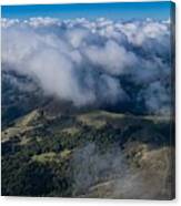 Clouds Drift Above The Mixed Evergreen Canvas Print