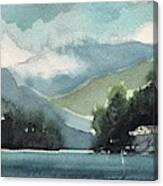 Cloudy Lake View Canvas Print