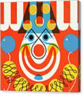 Clown Holding Two Balloons Canvas Print