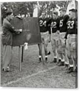 Coach Teaching Army Football Team Canvas Print