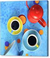 Coffee Cups With Pour Over And A Kettle Canvas Print