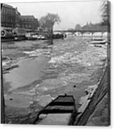 Cold Weather On Paris In 1956 Canvas Print