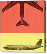 Color Three Views Of Airplane Canvas Print