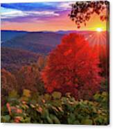 Colorful Autumn Sunrise At Artist Point - Arkansas Boston Mountains Canvas Print