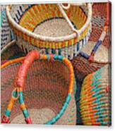 Colorful Baskets From Nurenberg Market Canvas Print