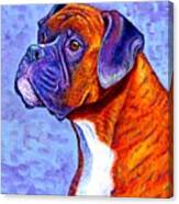 Devoted Guardian - Colorful Brindle Boxer Dog Canvas Print