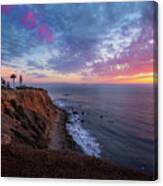 Colorful Sky After Sunset At Point Vicente Lighthouse Canvas Print