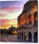 Colosseum At Sunset Canvas Print