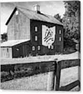 Columbus Ohio Bicentennial Barn Panorama - Black And White Canvas Print