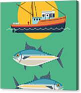 Commercial Fishery Concept Layout Tuna Canvas Print