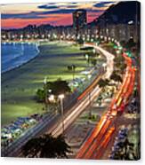 Copacabana Beach, Avenue Atlantica, Rio Canvas Print