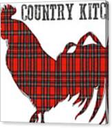 Country Kitchen Plaid Rooster Canvas Print