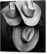 Cowboy Hats In Black And White Canvas Print