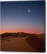 Crescent Moon Over Dunes Canvas Print