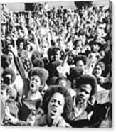 Crowd Cheering In Street Canvas Print