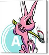 Csa Archive Bunny Rabbit With Axe Canvas Print