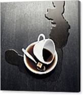 Cup With Spilled Coffee Canvas Print
