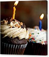 Cupcakes With Birthday Candles Canvas Print