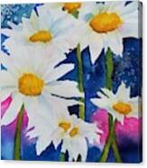 Daisies In Navy Canvas Print