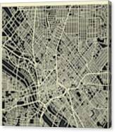 Dallas Map 3 Canvas Print