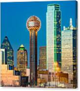 Dallas Skyline At Sunset Canvas Print