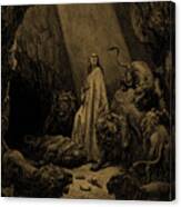 Daniel In The Lions Den, By Dore Canvas Print