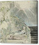 Dante And Statius Sleeping, Virgil Watching Watercolor Canvas Print