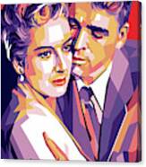 Deborah Kerr And Burt Lancaster, ''from Here To Eternity'', With Synopsis Canvas Print