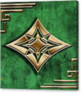 Deco Design 1 On Emerald Canvas Print